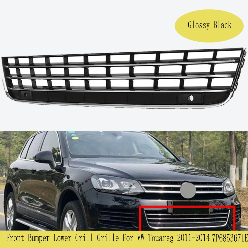 

DIY High Quality Car Front Bumper Lower Grille Grill Air Intake Chrome Trim for VW for Touareg 2011 2012 2013 2014 7P6853671E