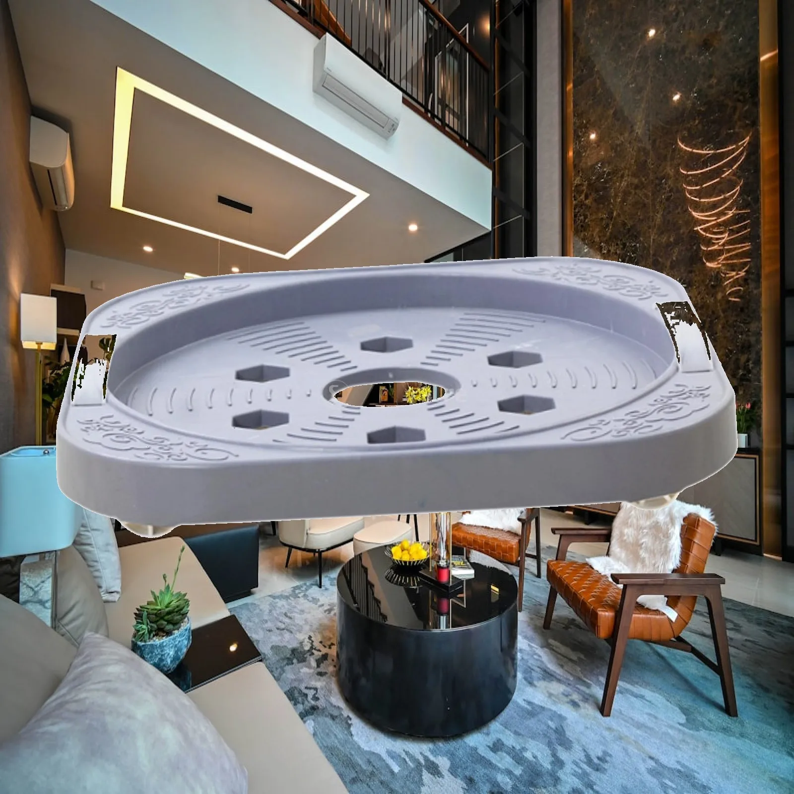 Easy Move Gas Cylinder Base with Two Handles Flower Pot Tray on Wheels for Heavy Objects Home Balcony Storage
