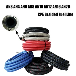 AN4 ~ AN20 Universal Fuel Hose Oil Gas Cooler Hose Line Pipe Tube Nylon Stainless Steel Braided Inside CPE Rubber 6 colors