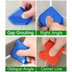 4PCS Caulk Tool Kit Silicone Sealant Organizer Joint Smoother Bathroom Kitchen Seam Scraper Caulk Applicator Spatula Glass Glue