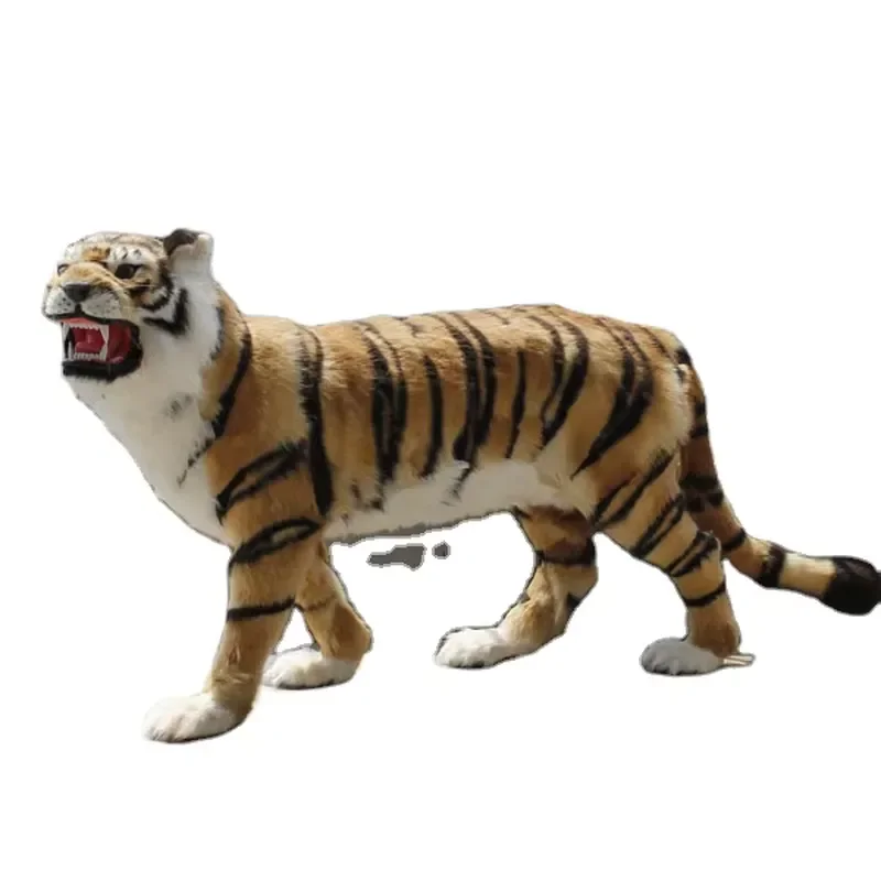 for Big Simulation Tiger Toy Creative Resin Fur Crafts Doll Home Decor Gift for Kids Adults Living Room Bedroom Ornament