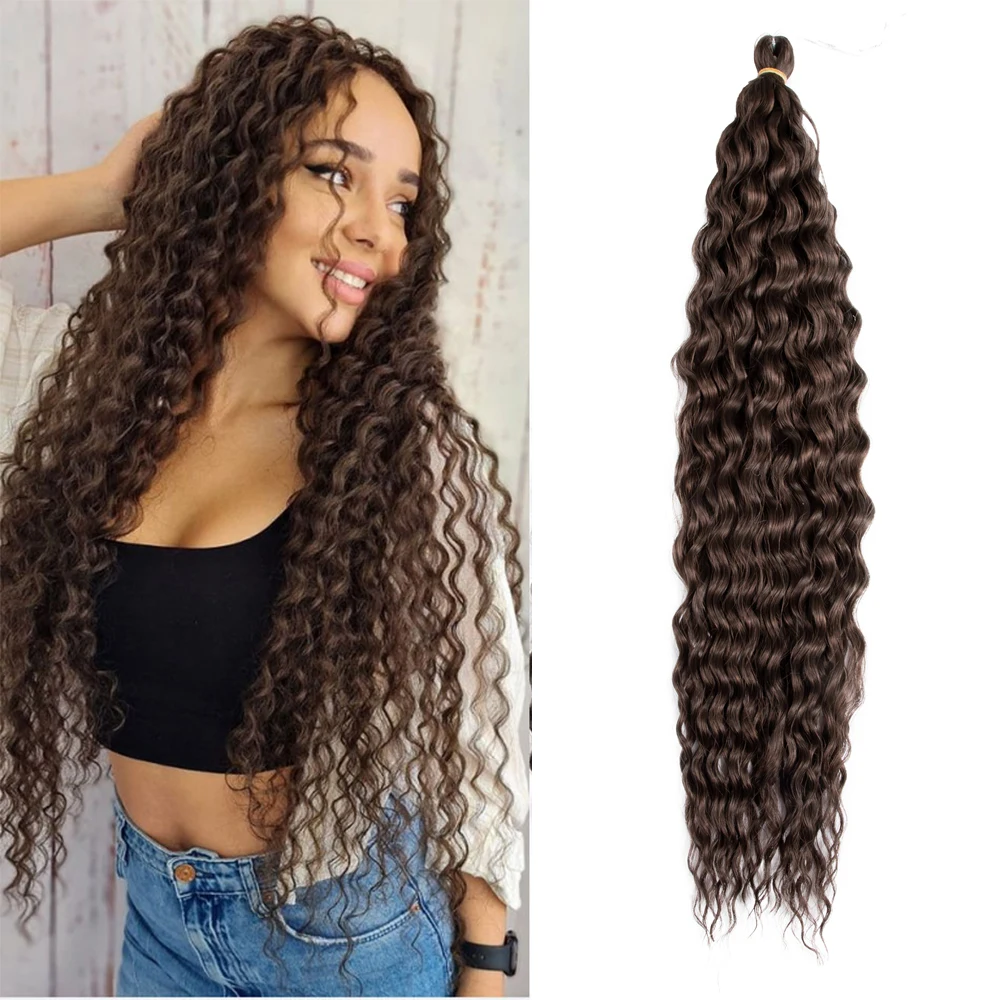 

Synthetic Deep Wave Twist Bohemia Crochet Braids Hair Ombre 22Inches Extensions For Natural Deep Curly Braiding Long Soft Wave