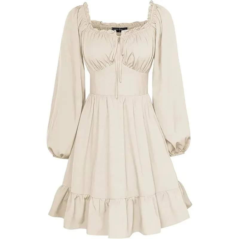 

Medieval Retro Cosplay Dress Vintage Renaissance Victorian Ball Gown Elegant High Waist Princess Dresses for Women4;v'5,f;6.j;8'