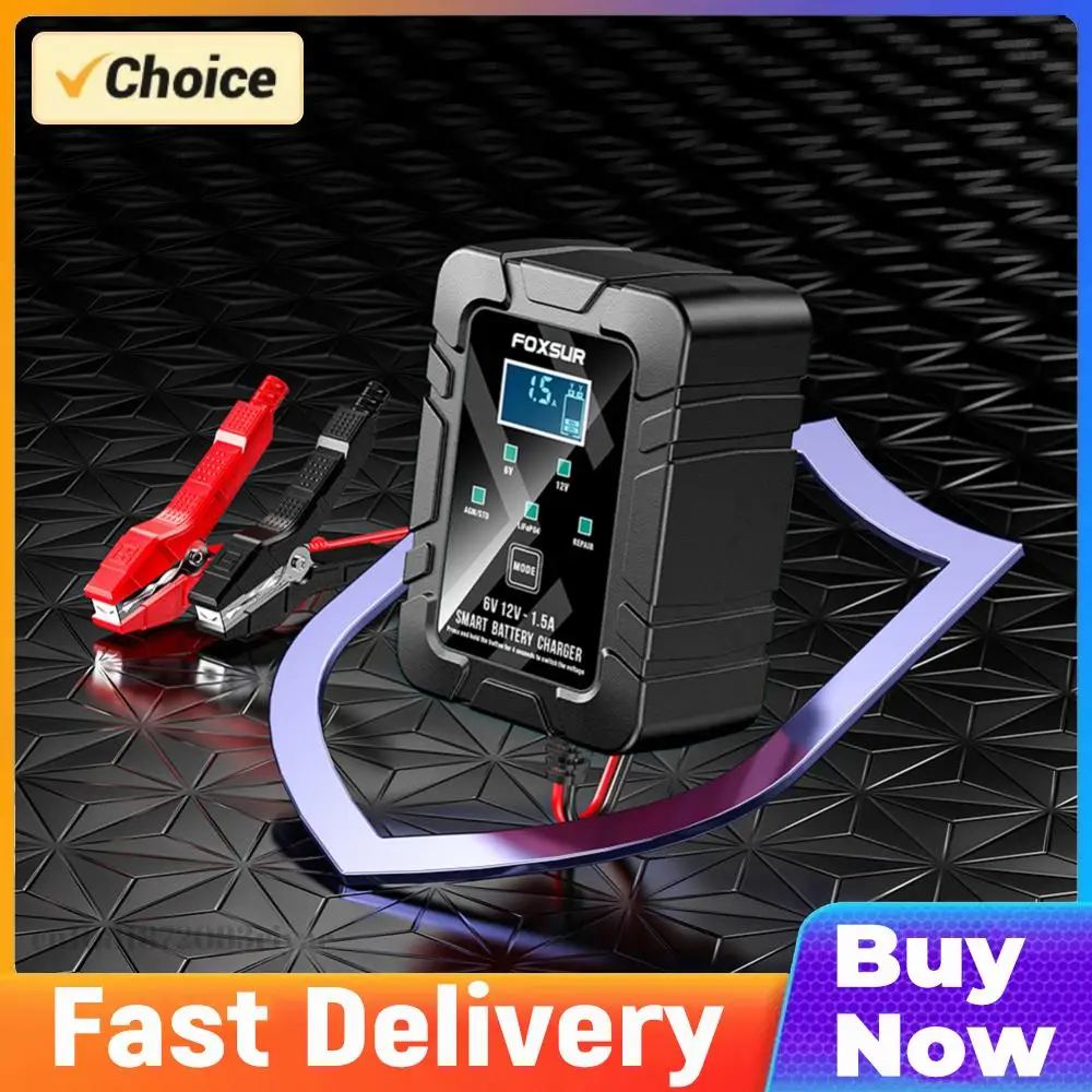 

6V 12V 1.5A Fully-Automatic Smart Battery Maintainer Trickle Battery Charger for RV Car Truck Motorcycle AGM Lead-Acid LiFePO4