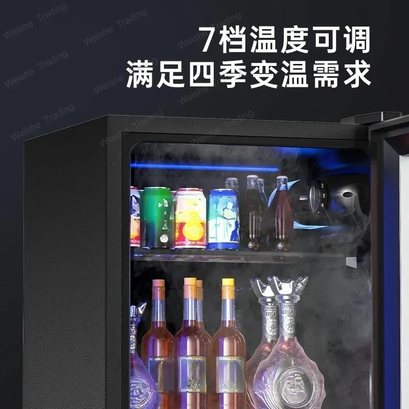 Ice Bar Household Small Refrigerated Fresh-keeping Cabinet Office Large Capacity Tea Beverage Red Wine Transparent Refrigerator