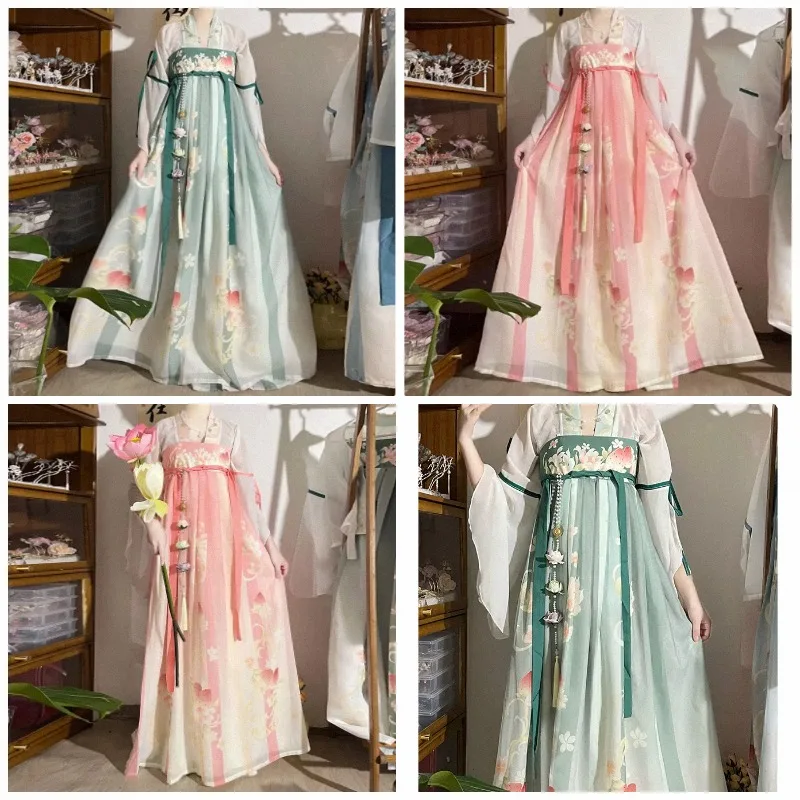 Women Traditional Tang Dynasty Hanfu Dress Chinese Style Stage Dance Costume Performance Elegant Princess Fairy Cosplay Costume