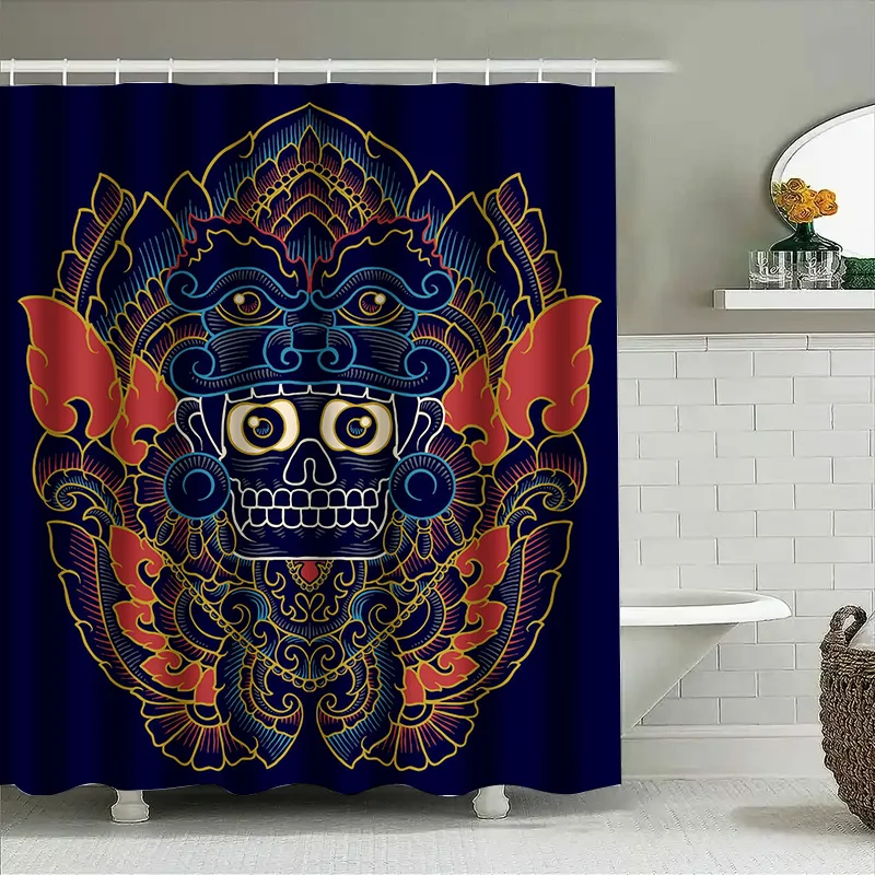 

Tuniu Balinese Demon Shower Curtain Unique Wall Decor Tribal Art Room Decor Bathroom Decor