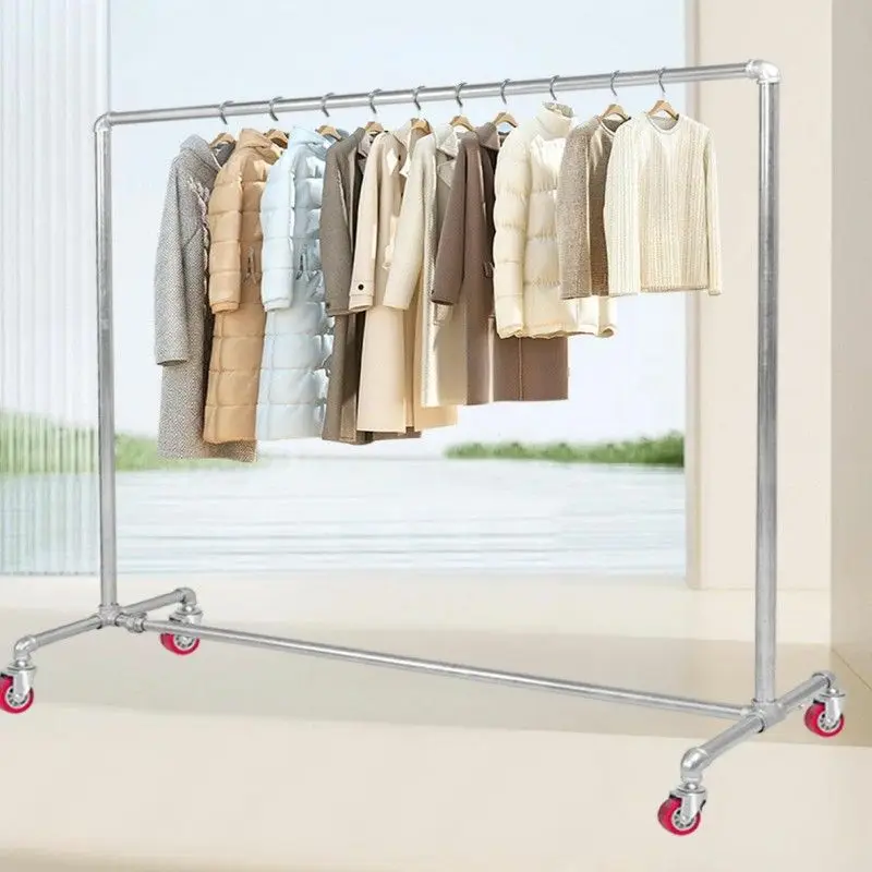 Portable Fitness Equipment Horizontal Bars Body Building Steel Pipe Pulley Drying Rack Floor To Ceiling Indoor Display Rack