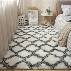 1pc Super soft plush carpet, suitable for bedroom living room, tie-dye luxury plush fluffy bed rug, washable fluffy fluffy rug