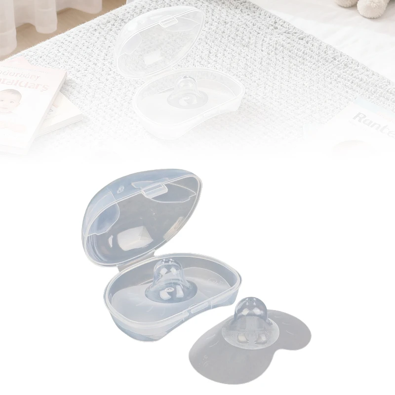 2pcs Silicone Nipple Protectors for Breastfeeding Mothers Nipple Shields Clear Carrying Case Included