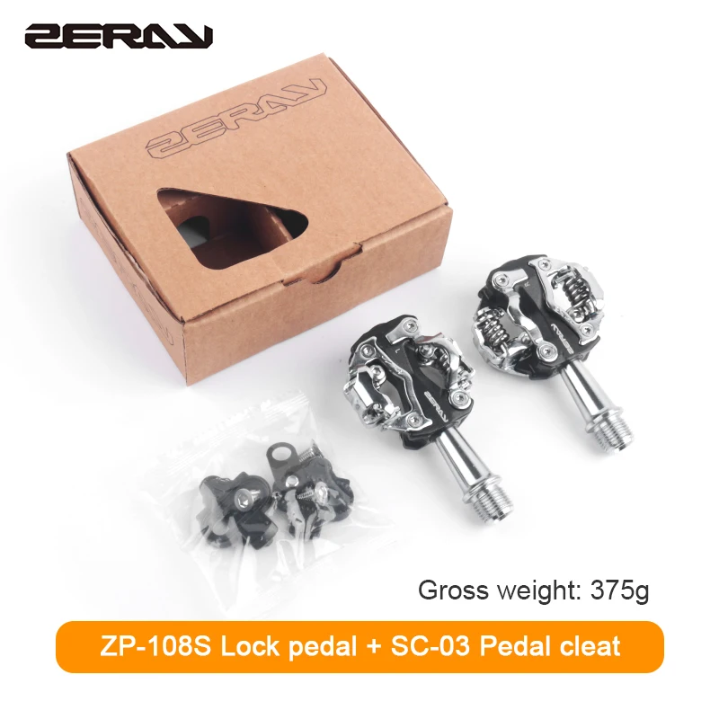 ZERAY ZP-108S Cycling Road Bike MTB Clipless Pedals Self-locking Pedals SPD 6°Float Compatible Pedals Bicycle Self-Locking Pedal