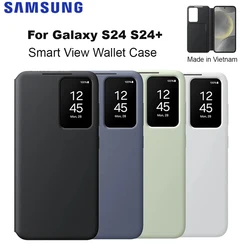 Original Smart View Wallet Smartphone Case for Samsung S24 S24+ S24 Plus 5G Smart View Flip Card Slot Viewing Window Phone Cover