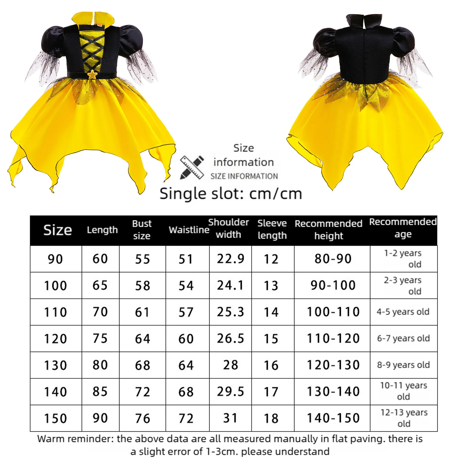 زي الساحرة القوطية للفتيات 3 قطع مجموعة الوقوف طوق نفخة الأكمام الظهر غير مرئية زيبر فستان قبعة حقيبة هالوين الساحرة الزي #6