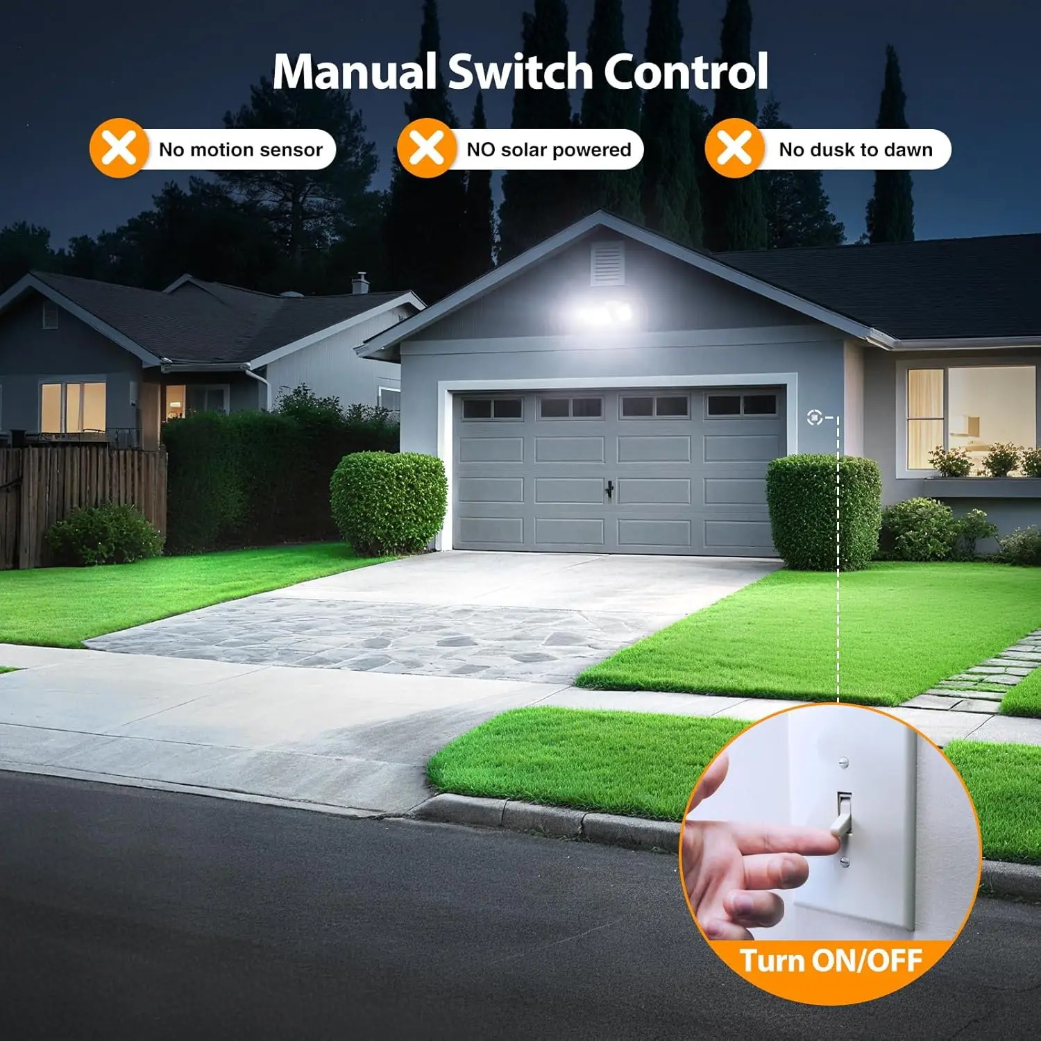 130W LED Security Light, 13000LM Outdoor Floodlight, IP65 Waterproof, Adjustable Heads for Garage Yard Entryway