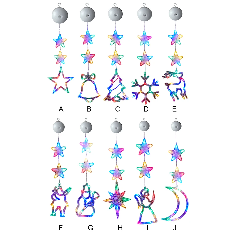 1/3 pièces lampe à ventouse LED de noël multicolore éclairer suspendu décoration de noël à piles pour décor de cheminée d'arbre de noël