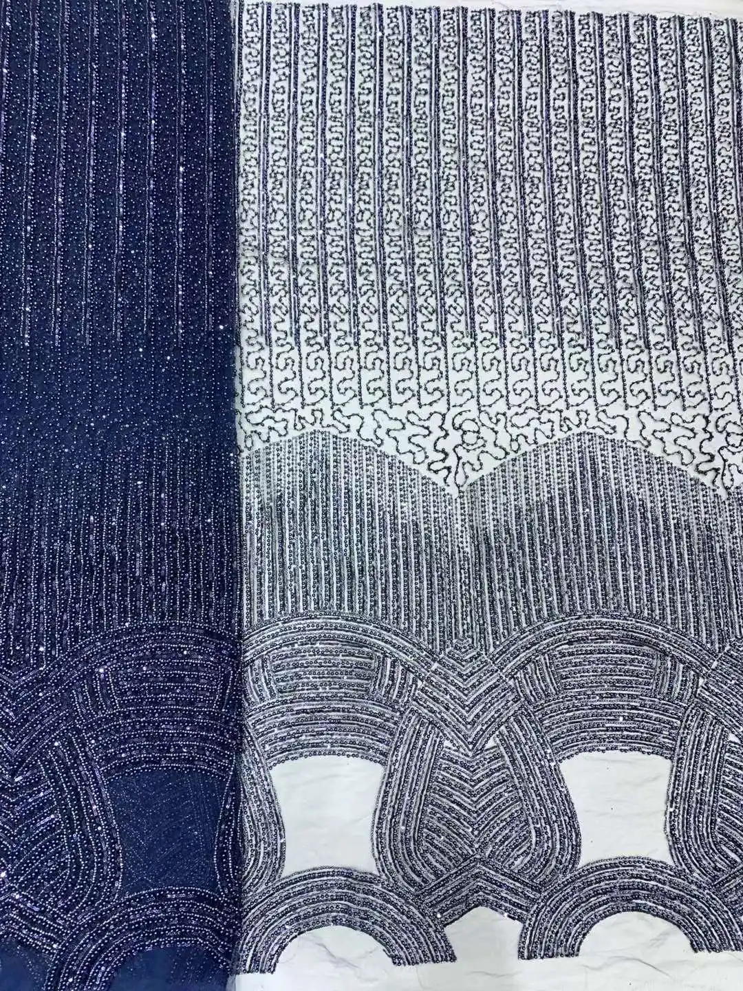 

Новейшая африканская кружевная ткань с блестками 2024, Высококачественная кружевная вышивка, высота 5 ярдов, для женского свадебного платья