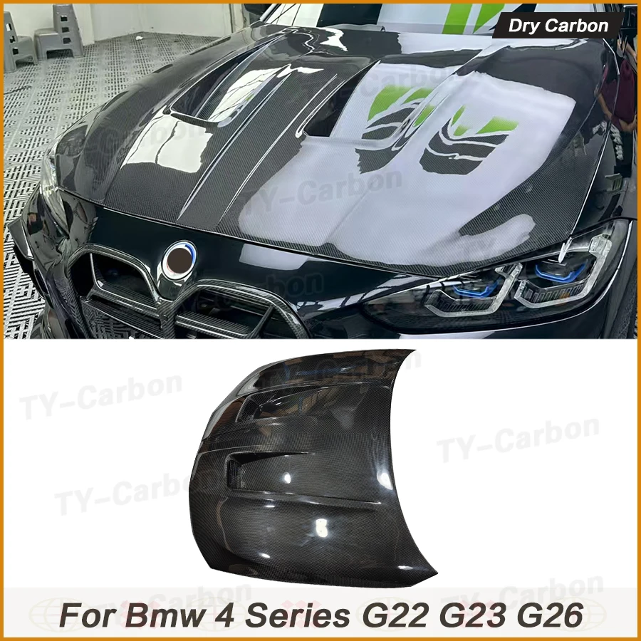 

Dry Carbon Fiber N Style Front Engine Bonnet Hood for BMW 4 Series G22 G23 G26 420i 430i M440i Front Hood Cover Vent Replacment
