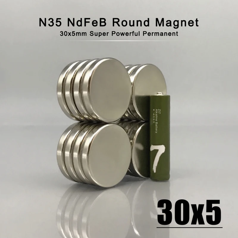 2/5/10/20/50Pcs 30*5mm N35 Magnets 30x5mm RoundNeodymium Permanent NdFeB Strong Powerful Magnet 30mmx5mm Imanes