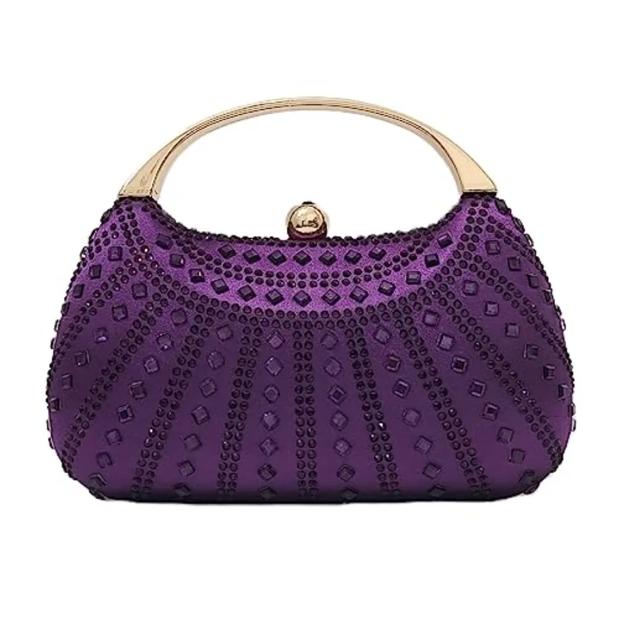 

HUANG ZHUANG Elegant Crystal Clutch Rhinestone Handbags For Women Party Purse Wedding Prom Sparkly Bag