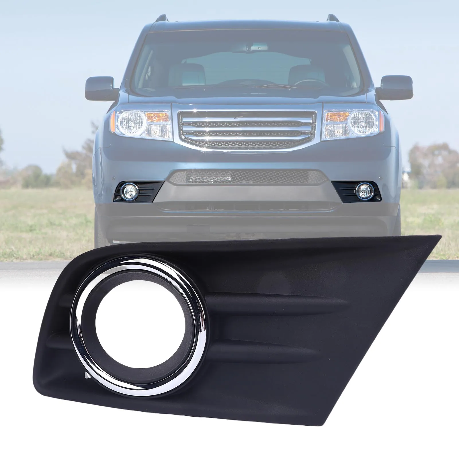 

Крышка противотуманной фары автомобиля с хромированной кольцевой накладкой, передний бампер, противотуманные фары, лицевая панель, накладка для Honda Pilot 2012-15 71107-SZA-A50 71102-SZA-A50