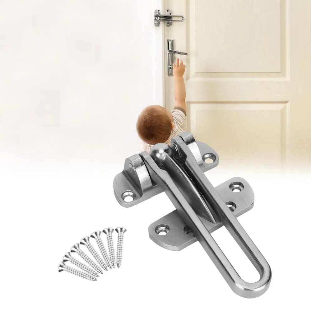 رشاقته الصلبة سبائك الألومنيوم مكافحة سرقة قفل مشبك نحى النيكل حارس الأمن قفل الباب سوينغ بار قفل الباب داخل الأبواب #4