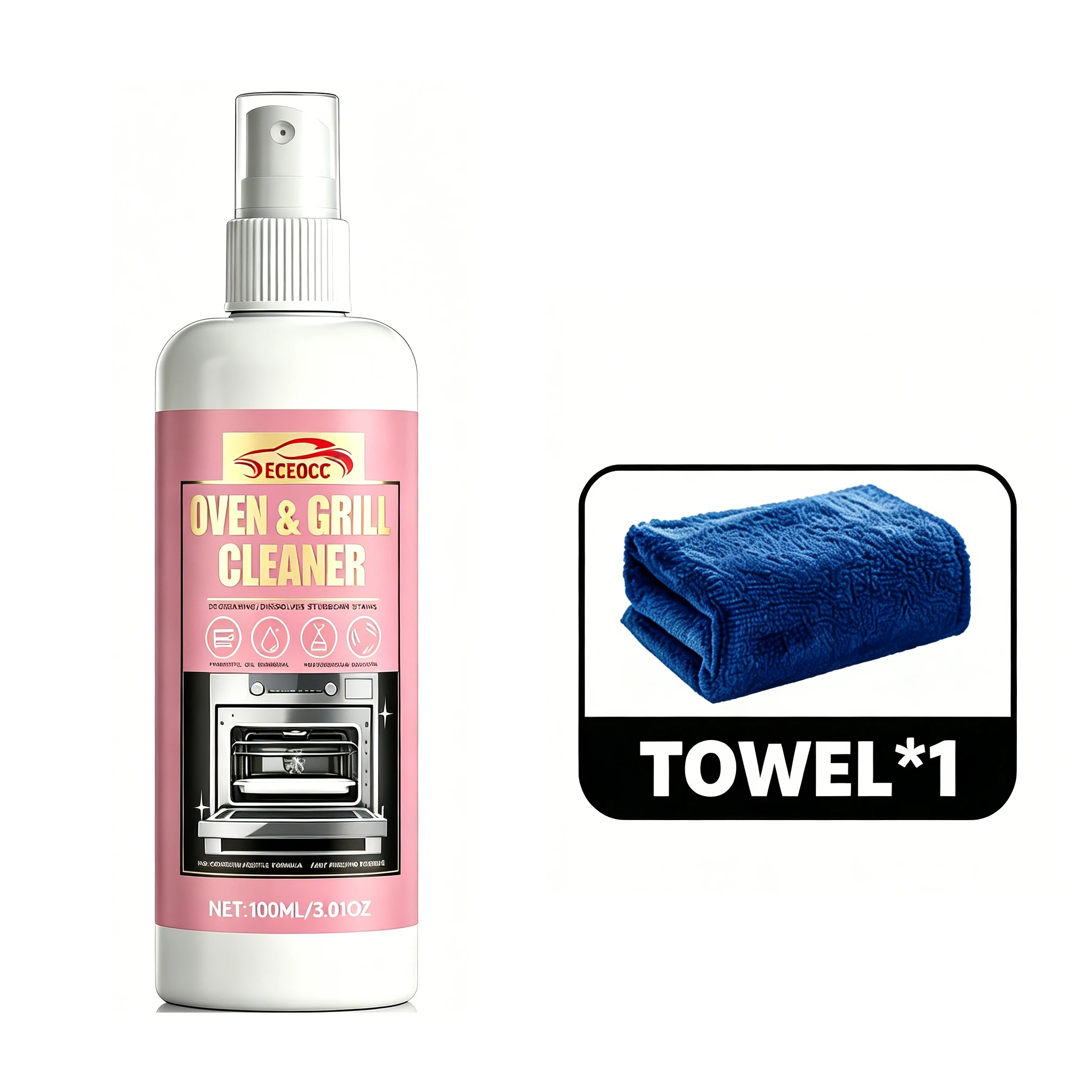 Multi-Purpose Kitchen Oven & Grill Cleaner, Super Strength Dissolves Heavy Grease Aged Stains and Lingering Odors Fast, Gentle C