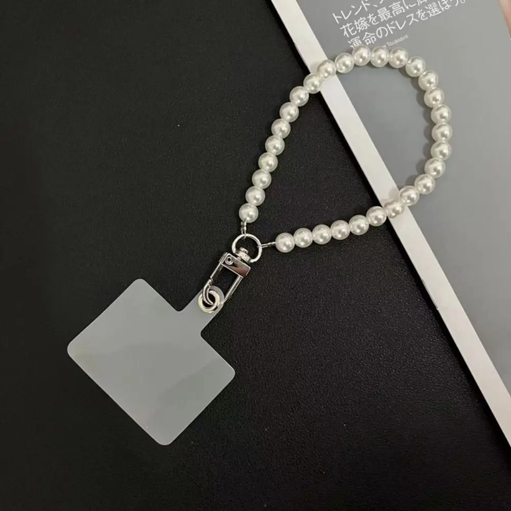 Phone Lanyard Long Crossbody Necklace Chain Hand-beaded Plastic Pearl Strap Anti-lost Sling Universal Clip Bag for Phone Case