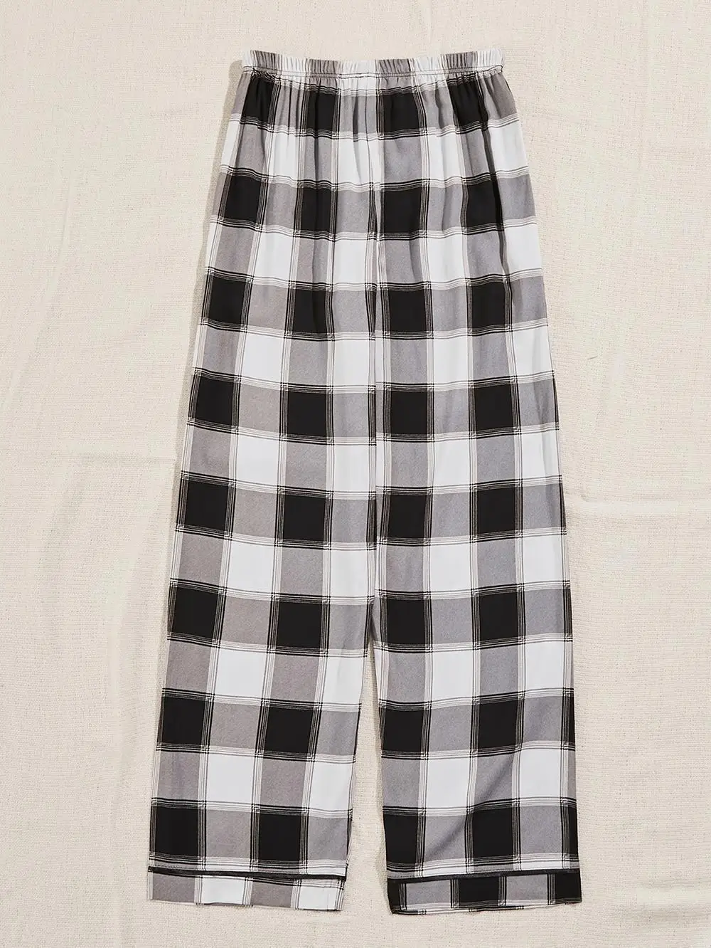 Plaid Long Pajama Pants Elastic Waist Drawstring Wide Leg Nightwear Trousers Like Leisure Homewear Britches Loungewear