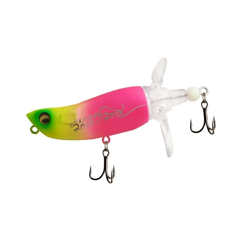 

2pcs Fishing Lures Top Water Hard Baits Whopper Plopper Soft Rotating Tail 90mm 15g Popper Wobblers for Bass Pike