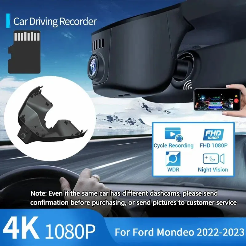 for Ford Mondeo Taurus MK5 2022 2023 2024 4K 1080P HD Wifi Dash Cam Car Camera Night Vision Driving Recorder Auto Accessories