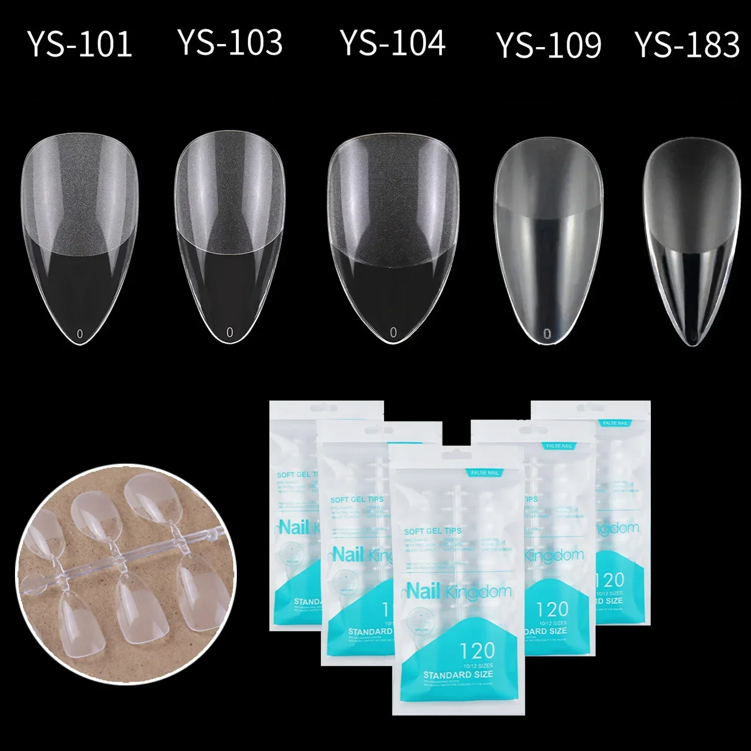 Buy in Bulk Pay One Shipping Fee Only 120 Pieces Traceless False Nail Tips Almond Shape Short No Trace Fake Nail Tips