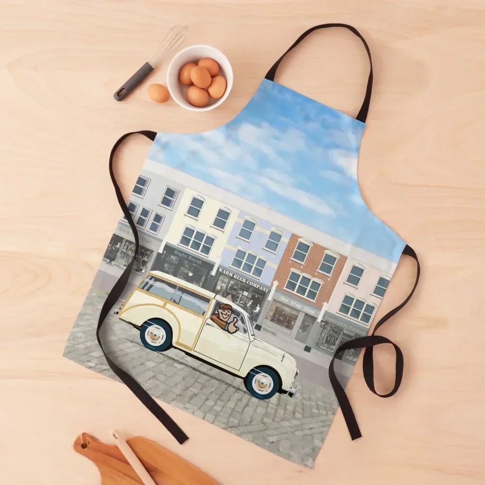 

Old English White Morris Minor Traveller Apron cleanings Cooking Clothes Apron