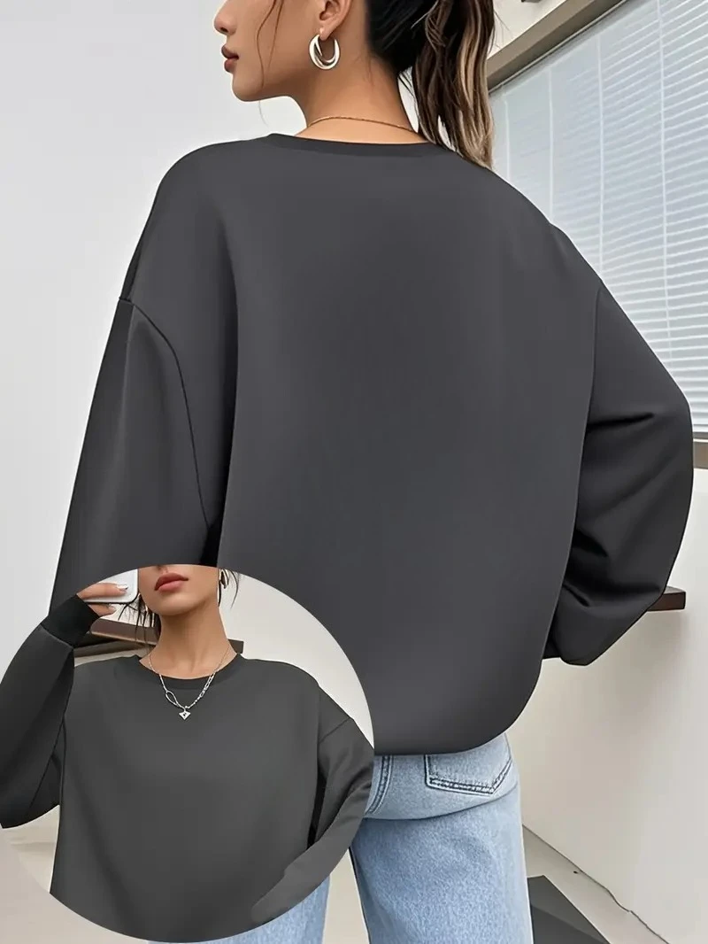 

Tend черные женские хлопковые толстовки с капюшоном, повседневная осенне-зимняя флисовая свободная толстовка, пуловер большого размера, топы с круглым вырезом, толстовка для пар, унисекс