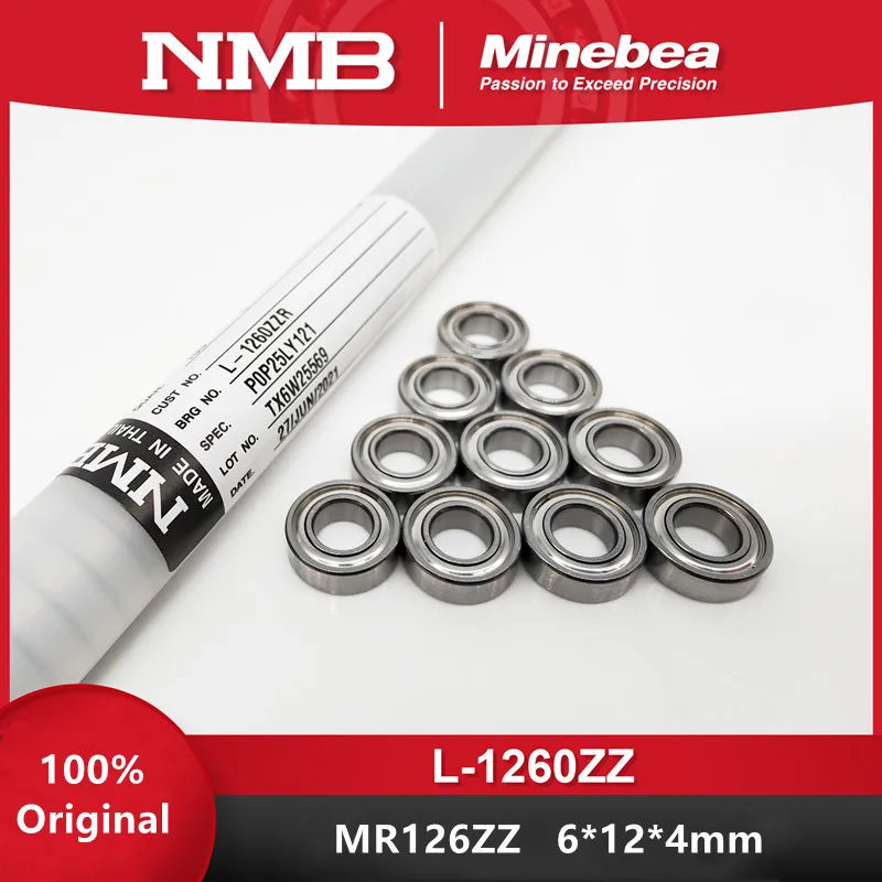 

Original NMB bearing MR126ZZ L-1260ZZ 6*12*4mm high quality miniature ball bearings 1260 MR126 6x12x4 mm