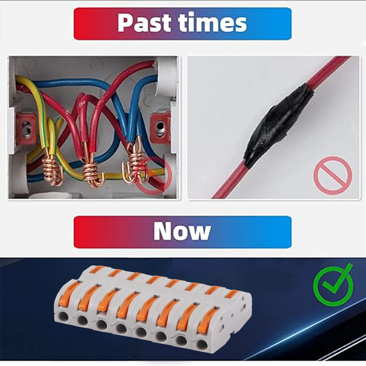 Picture 6: Lever Wire Connectors, 28-12 AWG Quick Connect Electrical Splicing Kit Compact Push-in Terminal Blocks for Solid & Stranded Wire