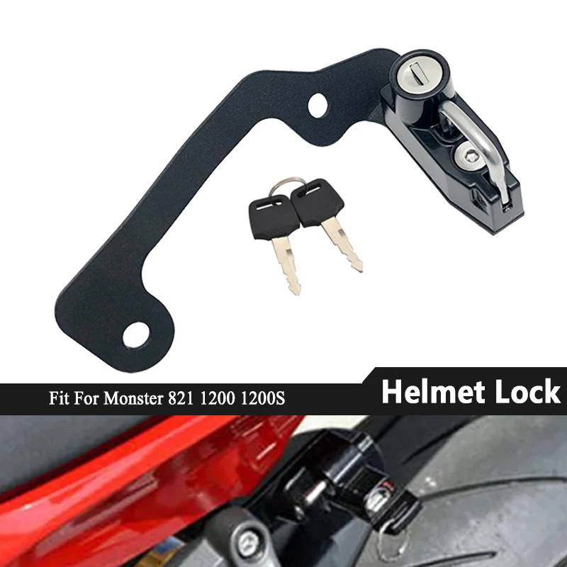 

Motorcycle Helmet Lock Anti-Theft Helmet Security Locks with 2 Keys Fit For DUCATI Monster 821 1200 1200S