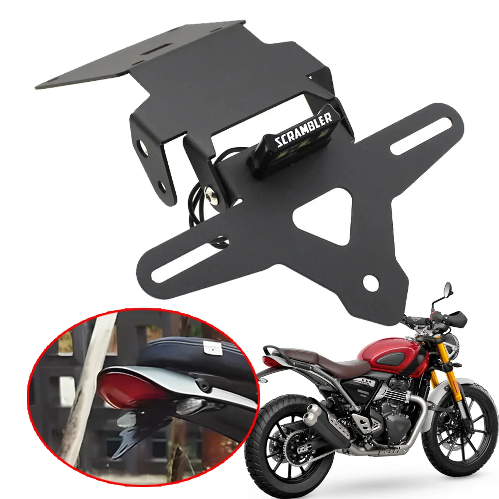 

Registration Plate Holder Fit For Scrambler400X Speed400X License Plate Mounting Bracket LED Light Tail Tidy Fender Eliminator