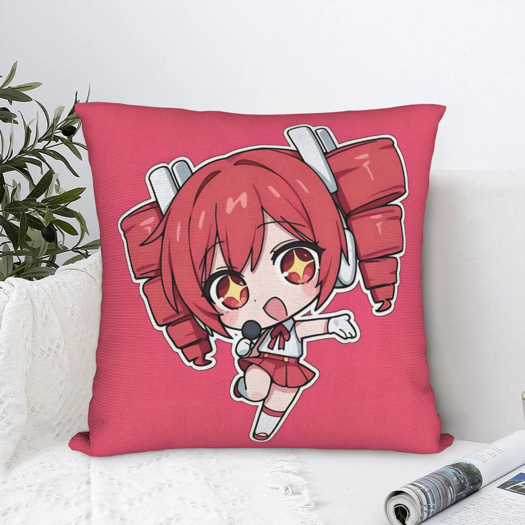 Printed Kasanes Virtual Singer Tetoes Pillowcase Polyester Cushion Cover Decoration Cartoon Cute Pillow Case Cover Home Square