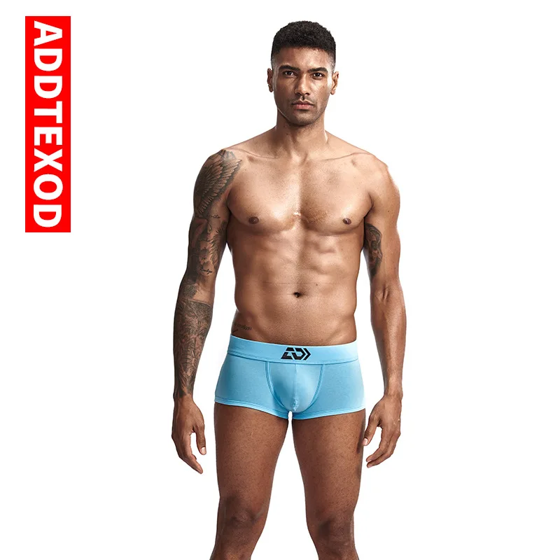 

Men's Boxy Underwear Seamless Stretch Cotton Breathable Comfortable Sweat Absorption Youth Low Waist U Convex Pouch Boxer Shorts