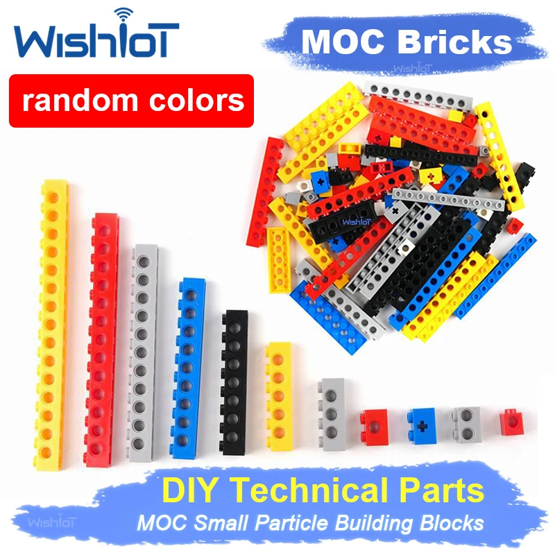 MOC Technical Building Block Combination Studded Long Beam with Hole Thick Bricks Compatible 32064 3700 3701 3894 3702 3895 3703