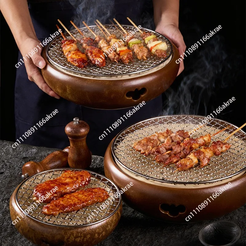 for Cooking clay charcoal grill Household barbecue grill Outdoor BBQ grill Commercial Japanese table charcoal