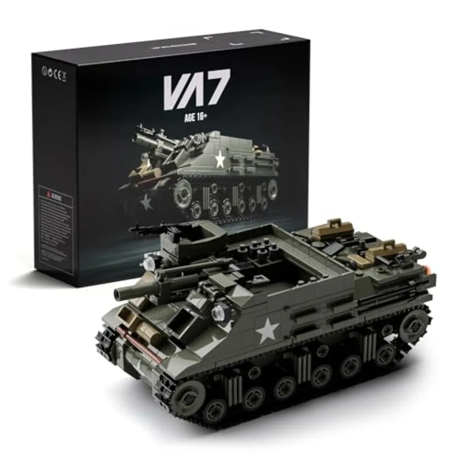 Military M7 Priest Tank Model Building Set, WW2 Howitzer Army Vehicle Building Set for Adults, Collectible Army Display Model S