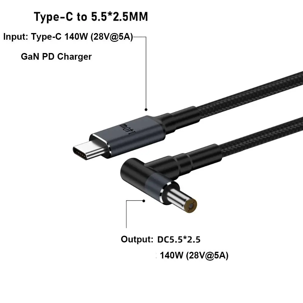 180CM Laptop USB Typ-C zu DC Kabel 20V 7A 5,5X2,5mm PD 140W Konverterkabel Emark Chip Mehrere Modelle für HP/Dell/Asus