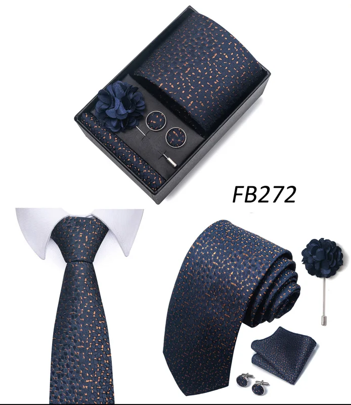Neue Designer Blau Rot Grün Paisley Krawatten Für Männer Hochzeit Party Krawatte Luxus Krawatte Einstecktuch Cufllink Brosche Set – Detail 13
