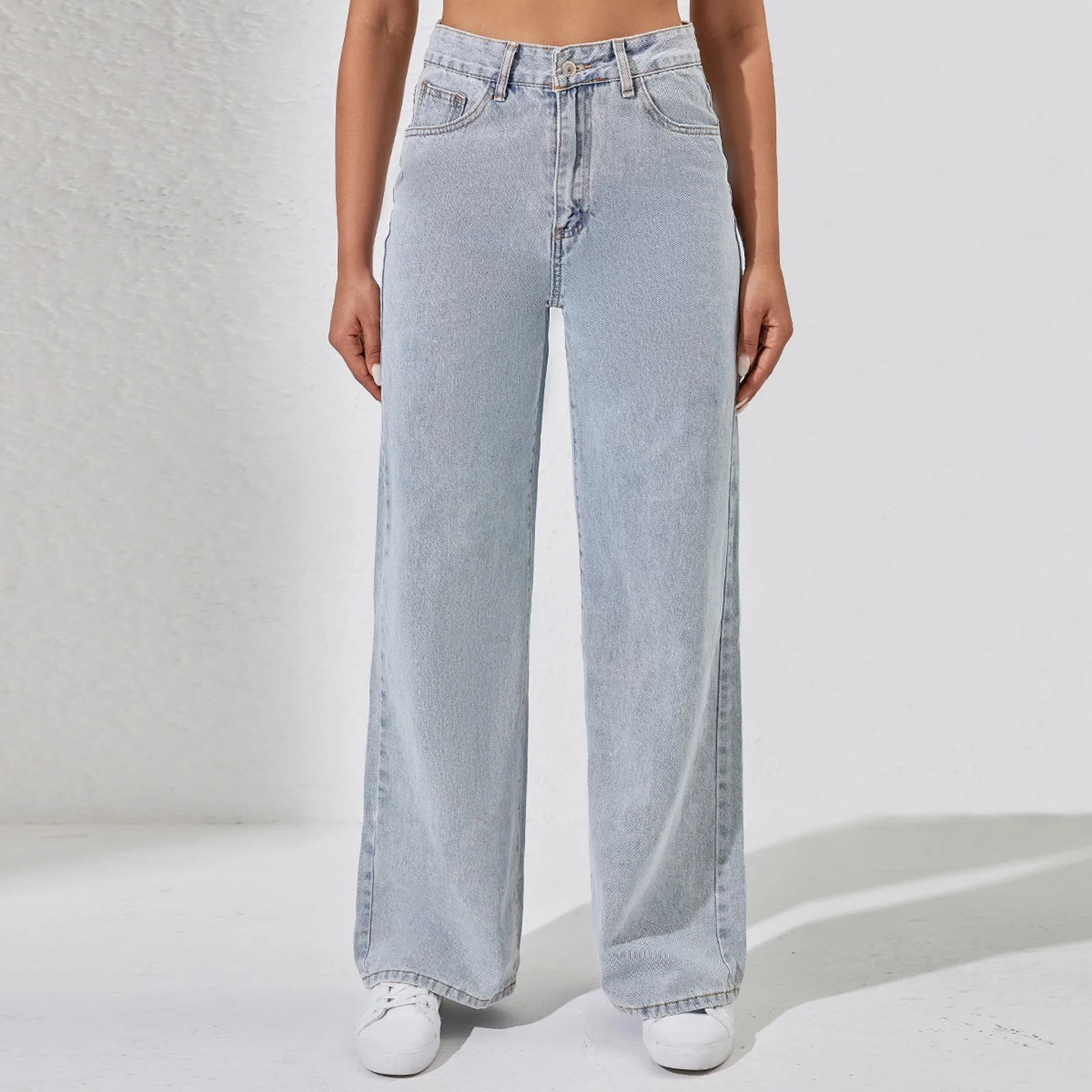 

Denim Jeans White Loose Jeans Womens Jeans Straight Leg Wide Leg Work Pants For Women Baggy Jeans For Women Ropa Para Mujer