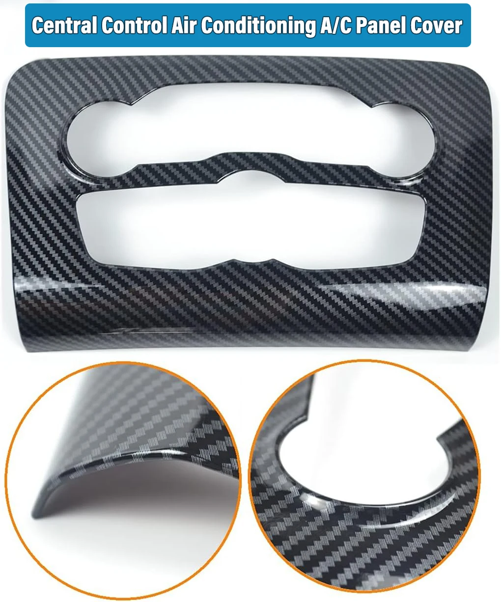 Picture 6: Carbon Fiber Pattern Central Control Air Conditioning A/C Gear Shift Panel Cover Trim Sticker For Dodge Charger 2016-2021
