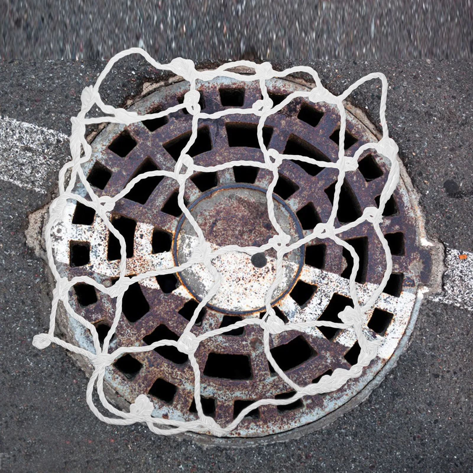 60cm Nylon Cover Net Sturdy Safety Netting for Manhole Cover Preventing Falls and Blockages Protection Net