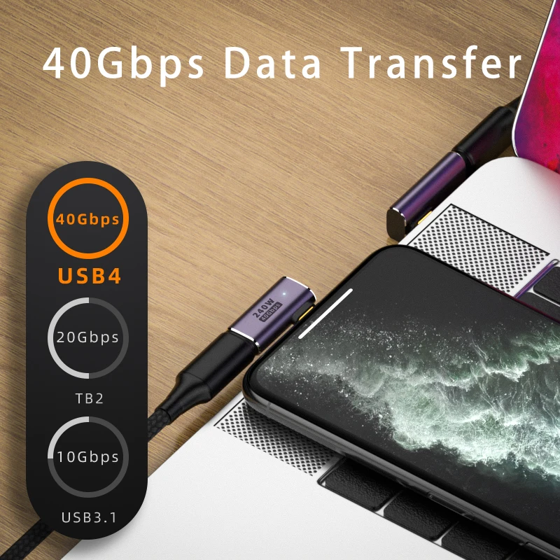 USB4.0 40Gbps Type C to USB C PD3.1 Adapter Connector 240W 8K@60Hz Fast Charging Converter for MacBook Pro MPS5 Nintendo Switch image 2