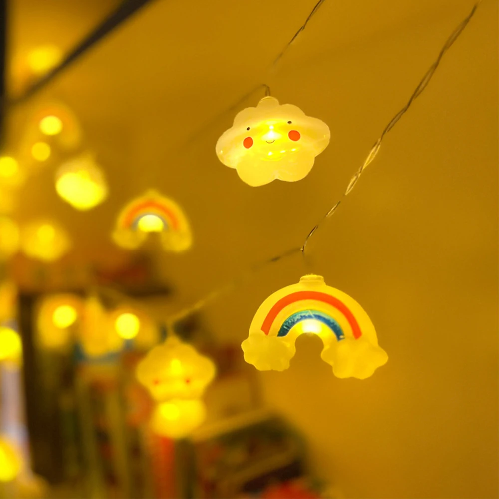 USB Cloud Rainbow Elf lantern Chain Warm White Light Decoration lantern with Children 's Dormitory Birthday Christmas Decoration