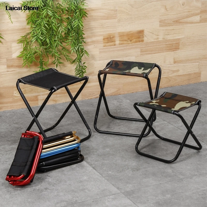 Outdoor Chair Camping Portable Folding Aluminum Foldable Fishing Chair Stool Seat Hiking Tools Picnic Camping Stool MIni Storage